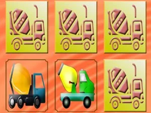 Mixer Trucks Memory game background