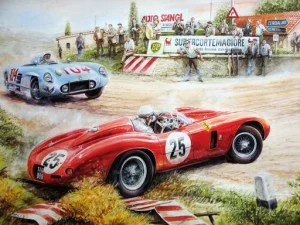 Painting Vintage Cars Jigsaw Puzzle game background