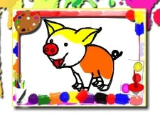 Pigs Coloring Book game background