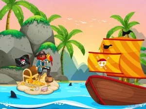 Colorazione di viaggio dei pirati game background