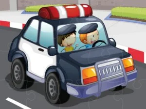 Полицейские автомобили Jigsaw. game background