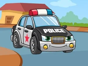 Полицейские автомобили Jigsaw. game background