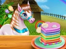 Pony Cooking Rainbow Cake game background