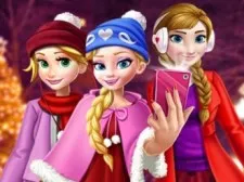 Princess Christmas Selfie game background