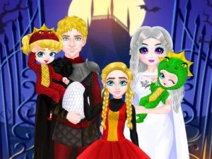 Princess Family Halloween Costume game background