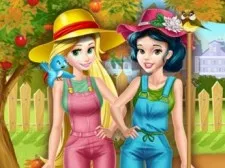 Princesses Working in the Garden game background
