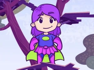 Purpurowa układanka bohatera game background