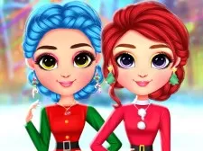Rainbow Girls Christmas Outfits game background