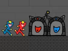 Red and Blue Stickman Huggy 2 game background