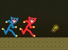 Red and Blue Stickman Huggy game background