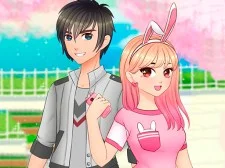 Romantic Anime Couples Dress Up game background