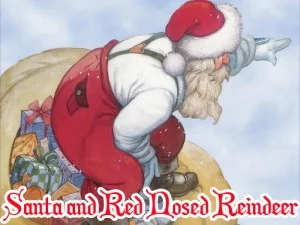 Santa and Red Nosed Reindeer Puzzle game background