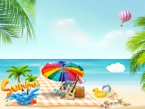 Summer Beach Slide game background
