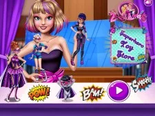 Superhero Toy Shop game background