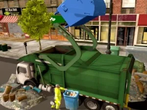 Town Clean Garbage Truck game background