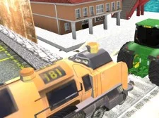 Tractor Towing Train game background