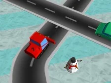 Traffic Run Christmas game background
