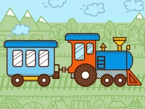Trains For Kids Coloring game background