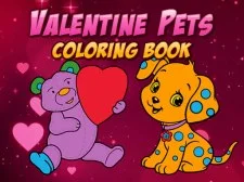 Valentine Pets Coloring Book game background