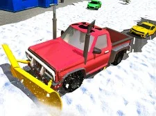 Winter Snow Plow Jeep Driving game background