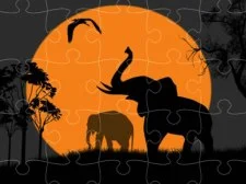 Silhouette elefante Jigsaw.
